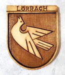Ortswappen Lörrach gebeitzt 